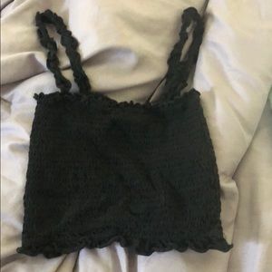Black Ruffle crop top